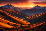 Fototapeta Natura - sunset in the mountains