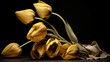 Dried yellow tulips ..