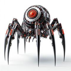 Poster - A spider robot standing on a white background