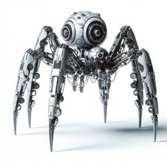Poster - A spider robot standing on a white background