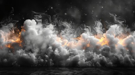 Aufkleber - Cloudy, misty, or smogy atmosphere isolated with a transparent background. Modern illustration....