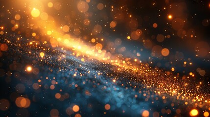 Poster - light effect with sparkling particles. transparent background with glittering elements.