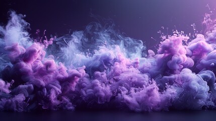 Poster - Smoke frame isolated on transparent background. Realistic modern illustration of color clouds with overlay effect. Gender party, disco, celebration, nightclub banner design element.