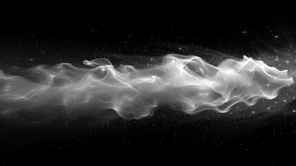 Aufkleber - Black background with white smoke.