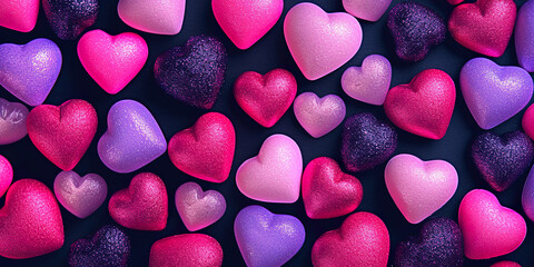 Wall Mural - Romantic Valentines day background. Pink and purple love