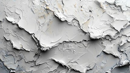 Poster - Paint (50%), texture (50%). Texture of the painted surface of a smooth rough wall. A relief plane with gray color. Light reflection. White Design Background. Artistic plaster. Rastered image.