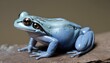 A Frog With Its Skin Tinged With Shades Of Blue Upscaled 2
