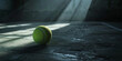 A Macro View of a Tennis Ball, Nestled in the Ambience of a Gymnasium Tennis Court, Signifying the Intersection of Sports and Lifestyle