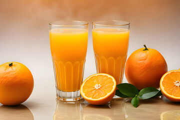 orange fruit with-orange juice in the fog