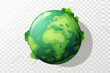 green planet earth - world environment day concept on a transparent background