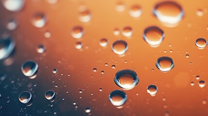 Poster - Close-up view of water droplets on a window. Perfect for weather or nature concepts