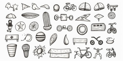 Poster - Collection of hand-drawn doodles, perfect for creative projects