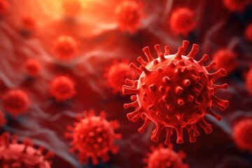 Poster - A close-up shot of a red corona. Ideal for science or medical concepts