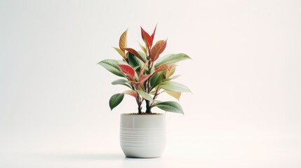 Poster - A potted plant with vibrant red and green leaves, perfect for adding a pop of color to any space