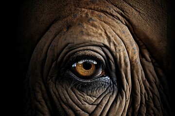 Aufkleber - Detailed close up of an elephant's eye, suitable for wildlife or animal-related projects