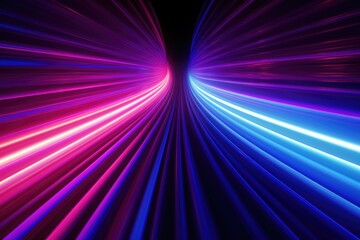 Wall Mural - Vibrant long exposure photo of colorful light streaks. Perfect for backgrounds or abstract designs