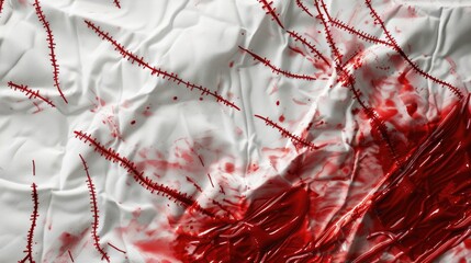 Poster - A piece of paper with blood stains on a bed, suitable for crime or horror themes