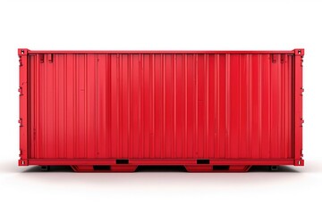 Aufkleber - A red container placed on a wooden pallet, suitable for industrial or storage concepts