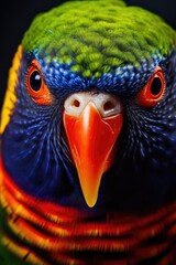 Poster - Close up of a colorful bird's face, perfect for nature and wildlife themes