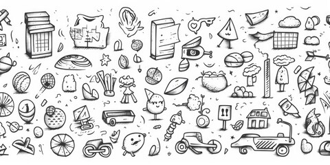 Poster - Collection of doodle drawings suitable for various design projects