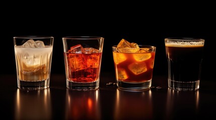 Poster - Assorted drinks displayed on a table, perfect for beverage concept designs