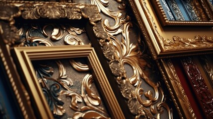 Poster - Elegant gold frames displayed on a wall. Perfect for home decor ideas