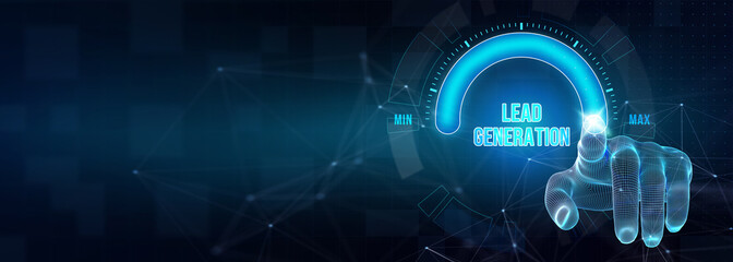 Wall Mural - Lead Generation. Finding and identifying customers for your business products or services. Finance concept. 3d illustration
