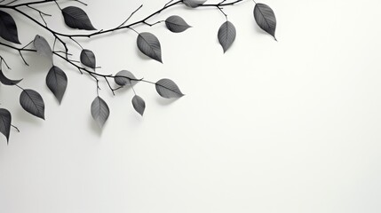 Poster - Close-up of a branch with leaves, suitable for various design projects