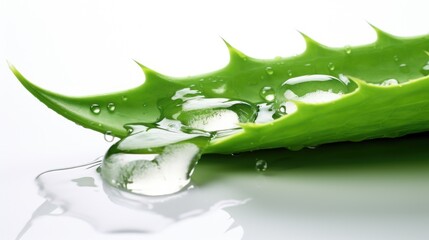 Poster - A detailed view of a leaf covered in water droplets, perfect for nature backgrounds