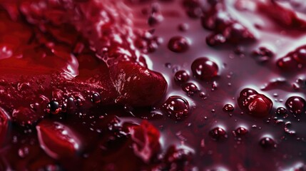 Aufkleber - Water droplets on a red surface, suitable for backgrounds
