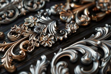 Poster - A close-up view of a decorative metal object. Suitable for various design projects