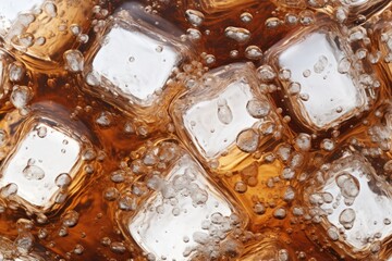 Poster - Close up of ice cubes in a glass, perfect for summer drink concepts
