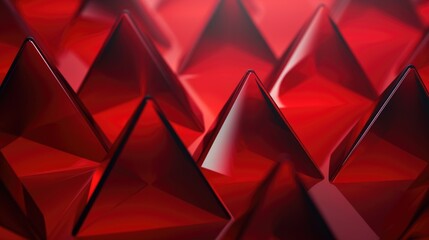 Poster - Red pyramids displayed in a room, suitable for educational or geometric concepts