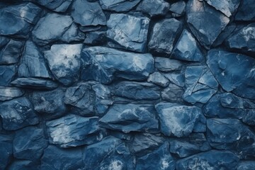 Poster - Blue rock wall background, suitable for construction or nature concepts