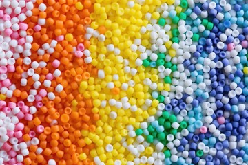 Poster - A variety of vibrant colored beads up close. Ideal for craft projects