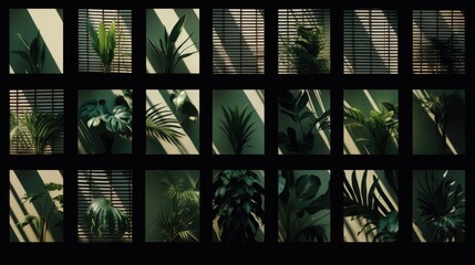 Wall Mural - Collection of plant and leaf images for various uses