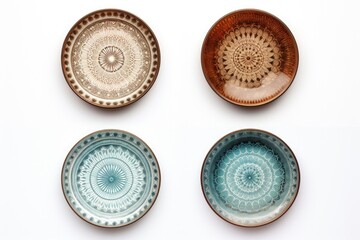 Poster - Four plates with unique designs, perfect for home decor projects
