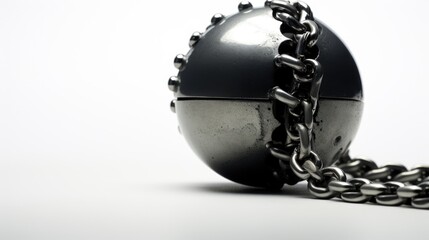 Poster - Metal ball with chain, versatile image for various concepts