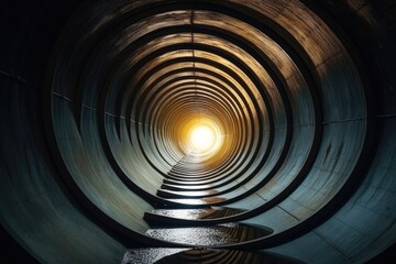 Aufkleber - A dark tunnel with a faint light at the end, suitable for concepts of hope and overcoming obstacles
