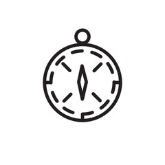 Poster - compass pin map line icon