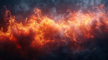 Wall Mural - A large fire smoke set