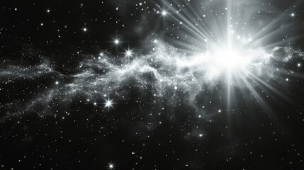 Poster - Lights effect, flare, explosion, and stars. Added to transparent background as a special effect.