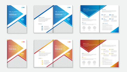 Yellow color business bi fold brochure design creative modern bi fold brochure corporate presentation multipurpose editable text and fully vector EPS file for update With fully layer Organized.