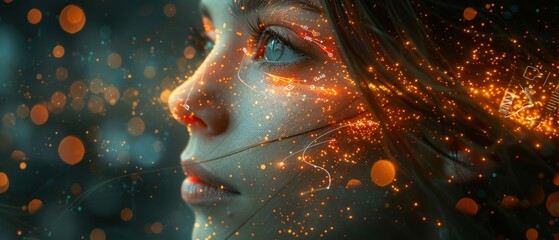Fototapete - Artificial intelligence (AI) concept. Communication network.