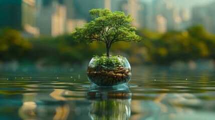 Poster - A concept of ecological sustainability. The concept of ecosystems and health. The concept of ecological sustainability for the future.
