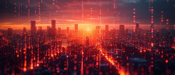 Aufkleber - Internet communications concept with 5G technology, IOT tech in smart cities of the future. Wireless networks for urban infrastructure. High speed internet. WiFi.