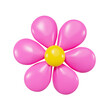 minimal flower icon. 3d design element In plastic cartoon style. isolated object.