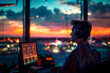 Airport Tower Communication: Air Traffic Controllers in Action with Navigation Screens and Departure Data