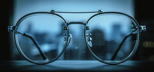 Glasses on the table in the office