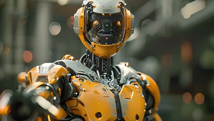 Poster - Dynamic android: Robotic animation showcasing innovation.